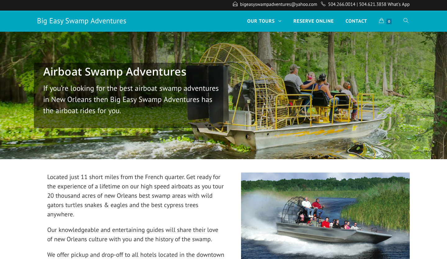 New Orleans Tour Company Website Design