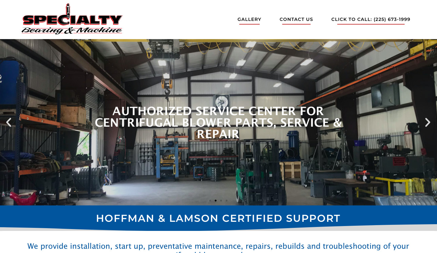 Industrial Machine Shop website design