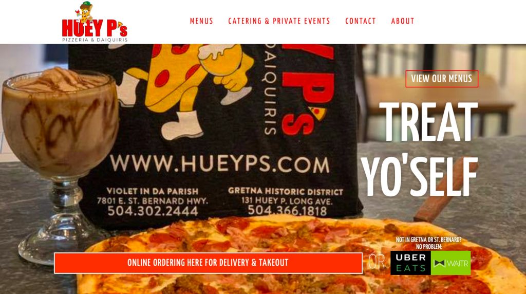 New Orleans website designer - restaurant website design, pizza restaurant website design