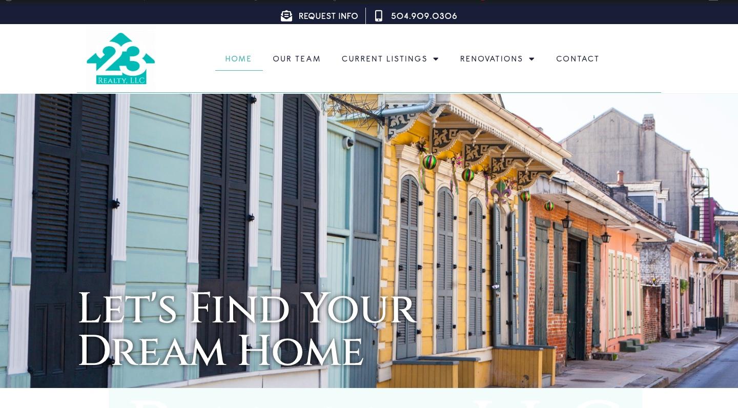 Real Estate Agent Broker Website Design - New Orleans