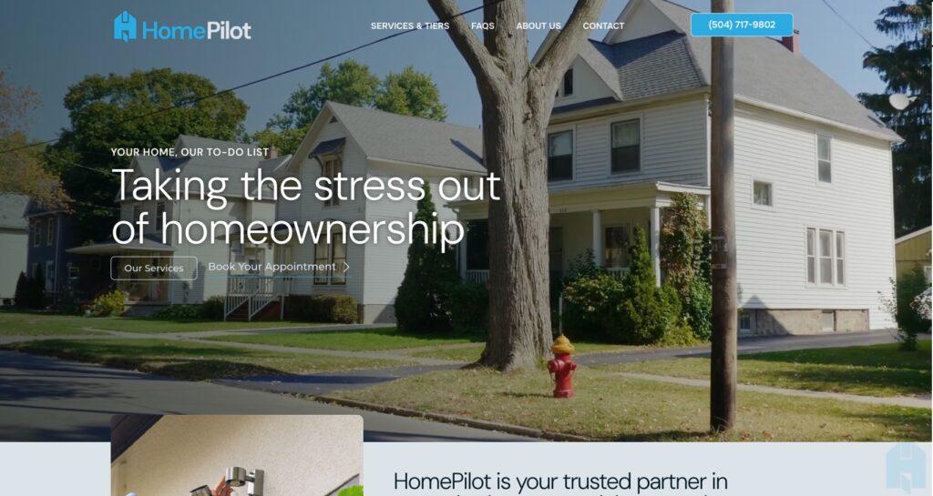 Home management website design