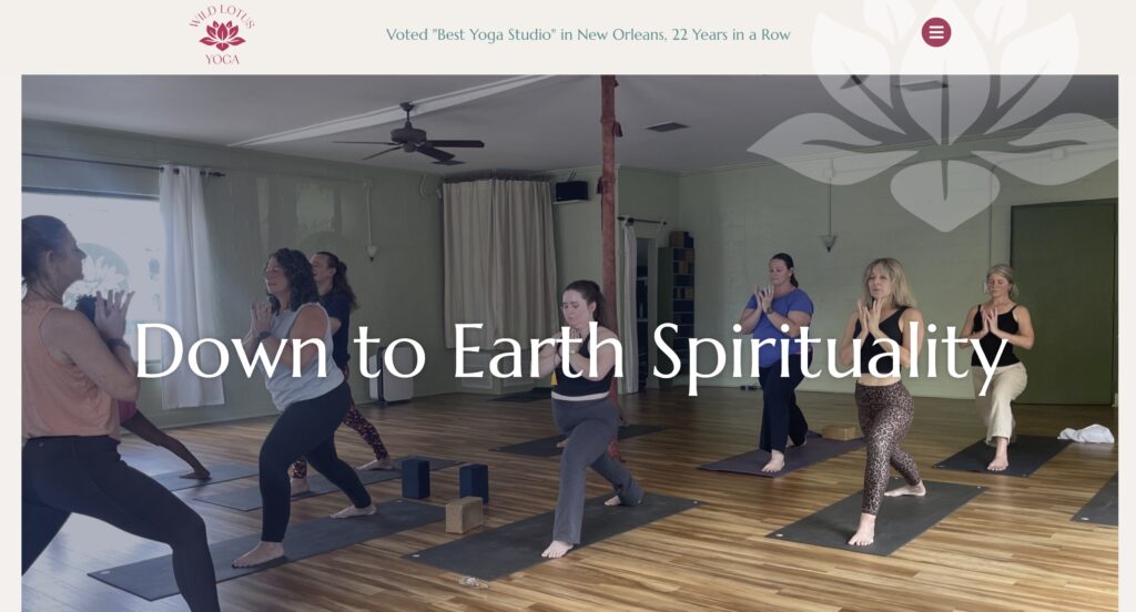 Yoga studio website design