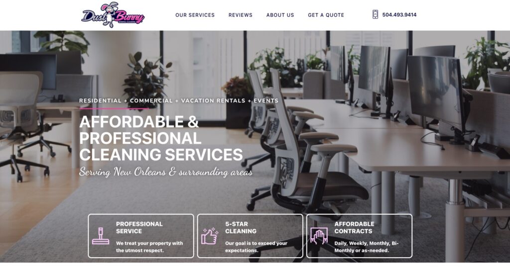 cleaning company website design