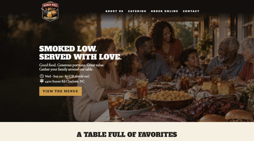 BBQ restaurant website design