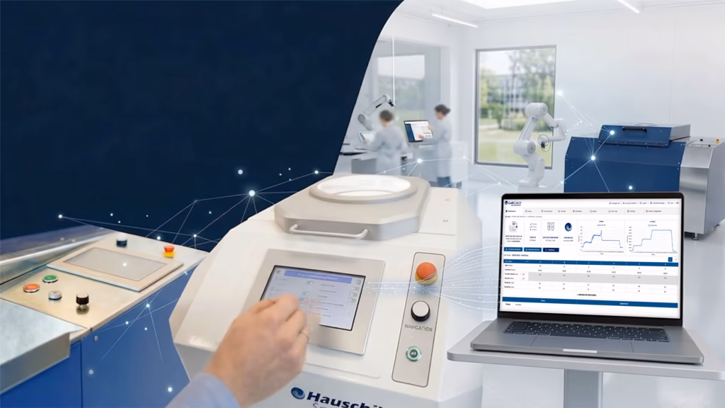 Hauschild SpeedMixer equipment and LabCatch software in a modern laboratory